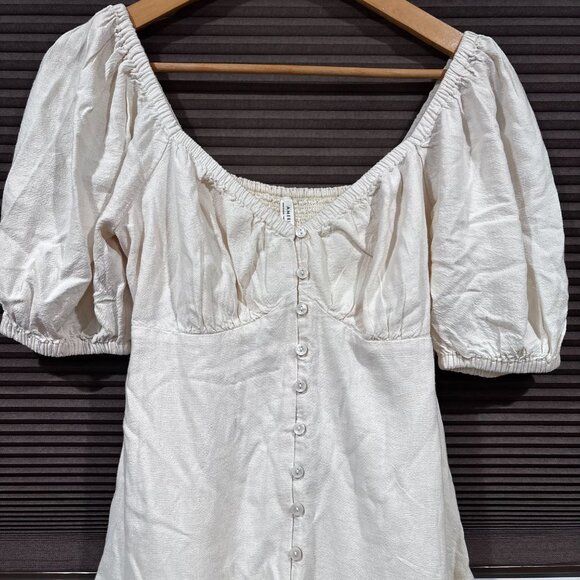 American Eagle Puff Sleeve Babydoll Dress Cream SZ: Small - Picture 4 of 15